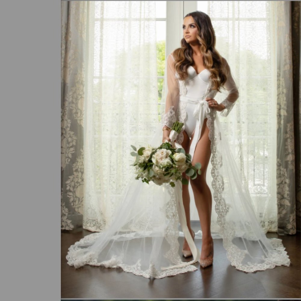 "dress before the dress" getting ready robe with train